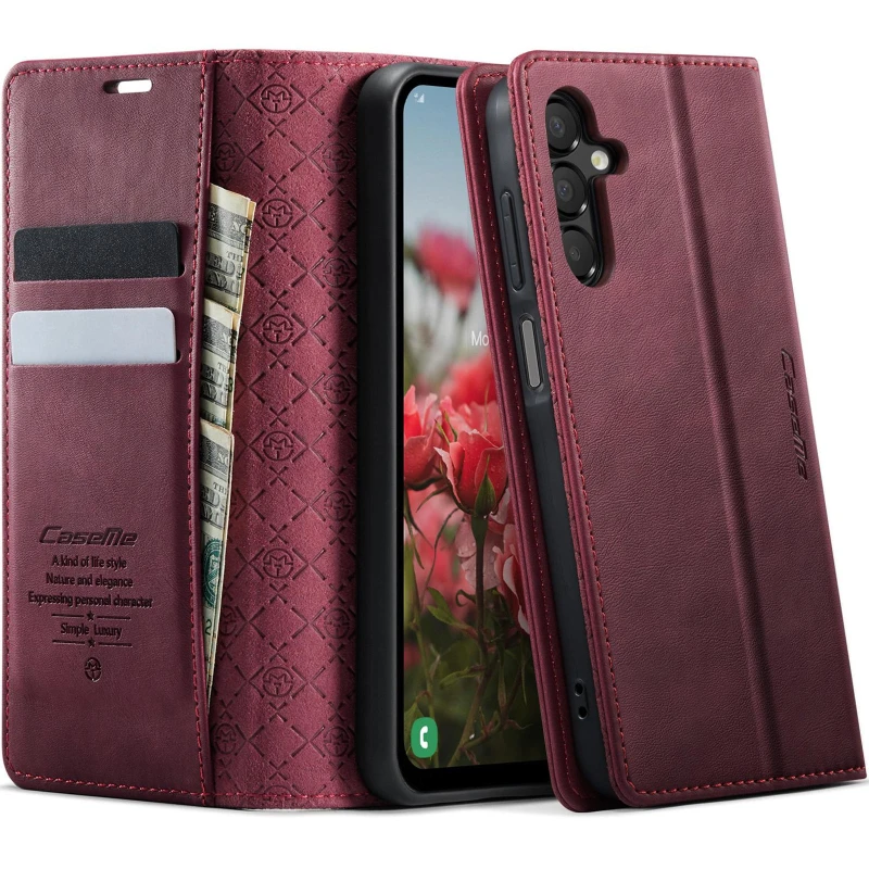 Шкіряний чохол-книжка CaseMe Velvet Matte для Samsung Galaxy A26 5G – Red. Фото 2 з 5