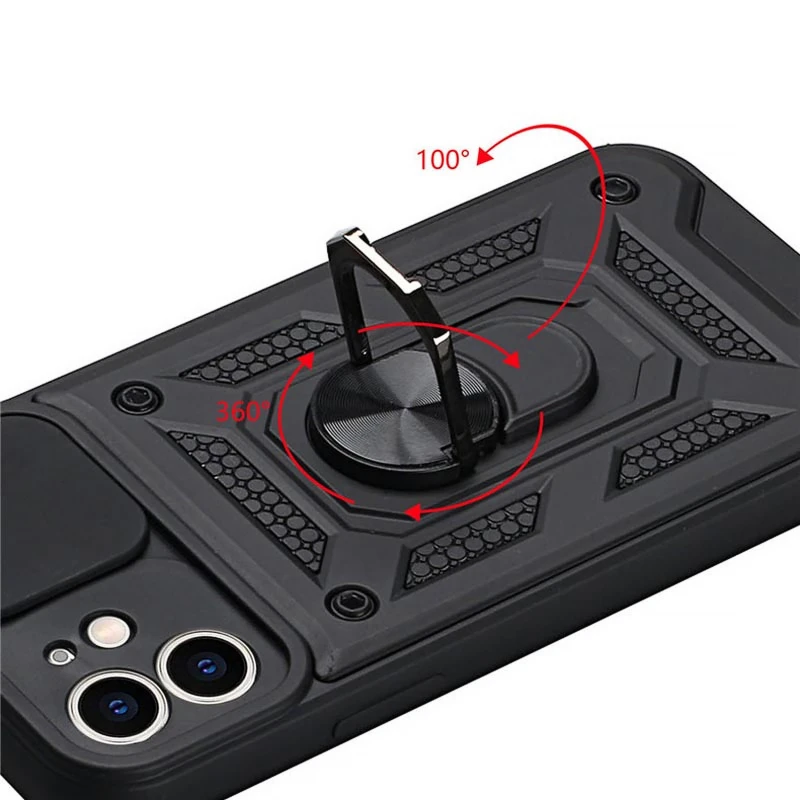 Удароміцний чохол Ummi Camshield Serge Ring (in box) для Apple iPhone 11 (6.1") – Чорний / Black. Фото 3 з 4