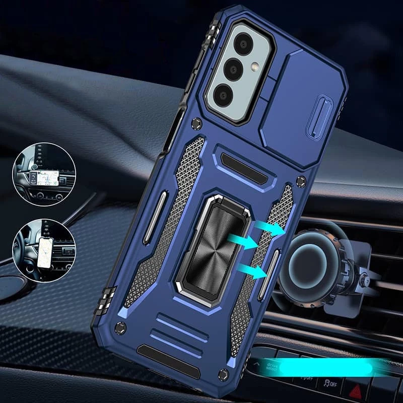 Ударостійкий чохол Square Ring зi шторкою на камеру на Samsung Galaxy S25 FE – Синій / Navy. Фото 4 з 17