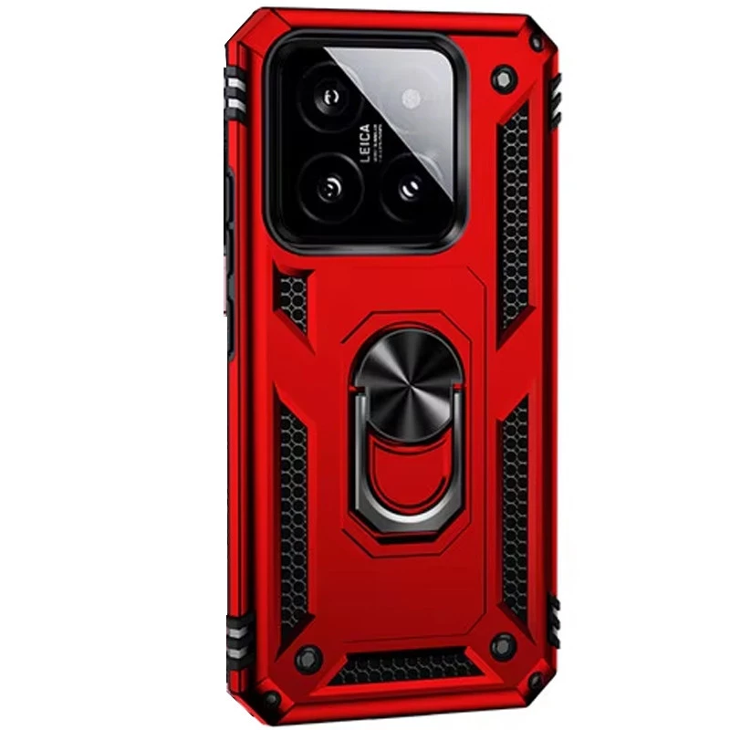 Протиударний чохол Serge Ring з кільцем на Xiaomi 14T – Червоний. Фото 2 з 4