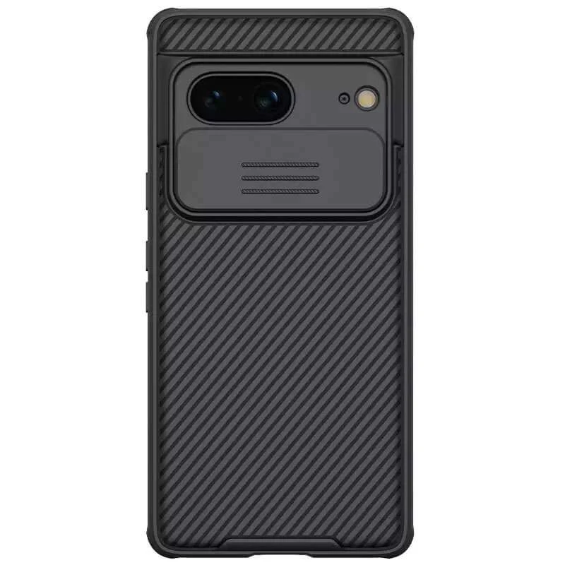 

Карбоновая накладка Nillkin со шторкой для камеры для Google Pixel 7 (Черный / Black), Чорний / black