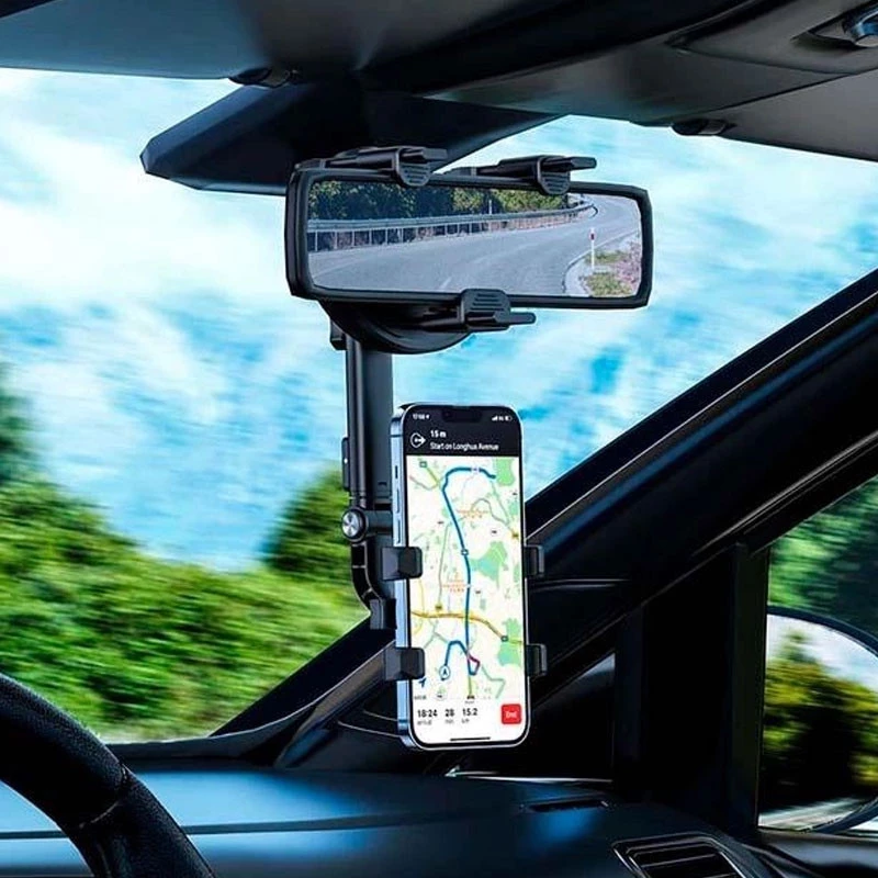 Автотримач на дзеркало заднього виду Borofone BH87 Windriver – Black. Фото 9 з 10