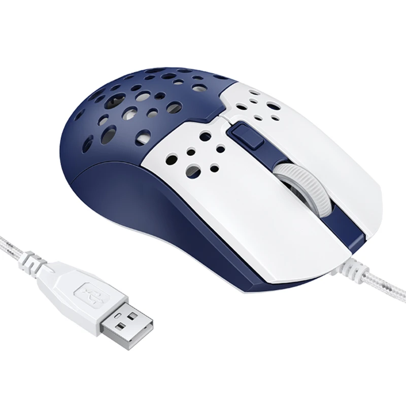 Мышь проводная Hoco GM51 Sky Luminous – White / Blue. Фото 2 из 4