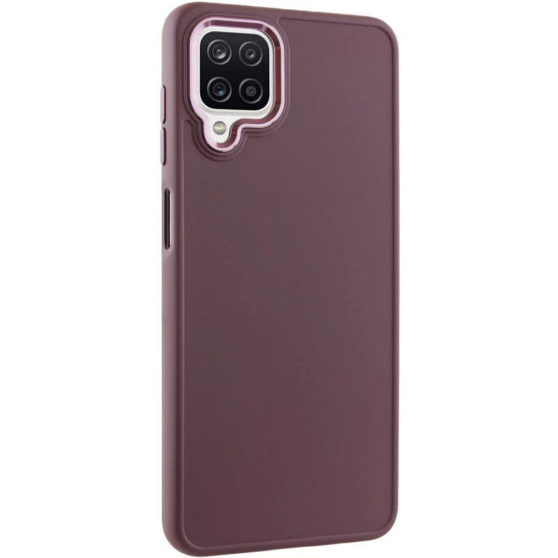 

TPU чехол Bonbon с металлическими кнопками для Samsung Galaxy A12 (Бордовый / Plum), Бордовий / plum
