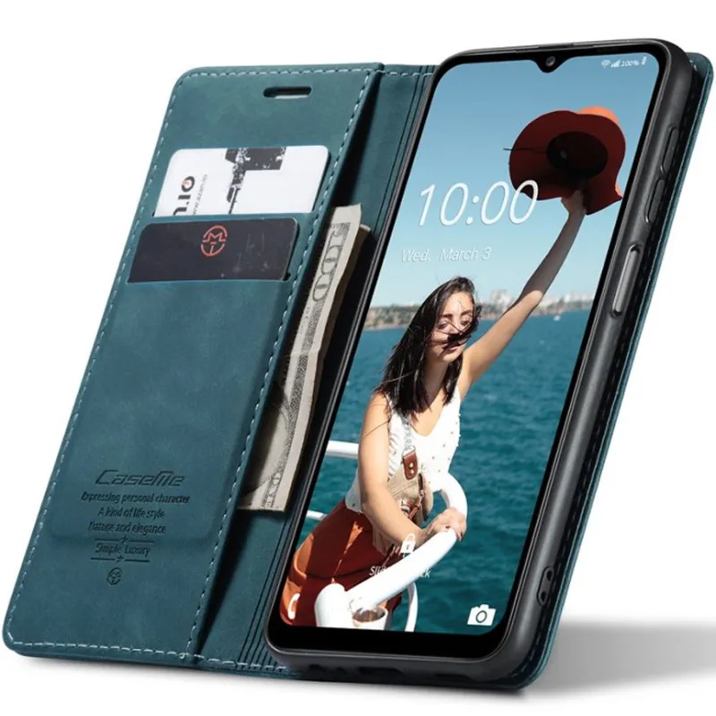 Шкіряний чохол-книжка CaseMe Velvet Nubuck для Samsung Galaxy A25 5G – Green. Фото 3 з 5