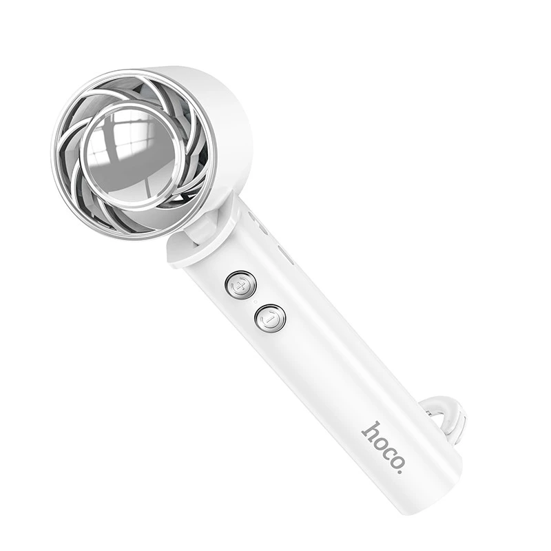 Портативний вентилятор Hoco HX61 Exquisite handheld folding fan 1200 mAh – White. Фото 3 з 8