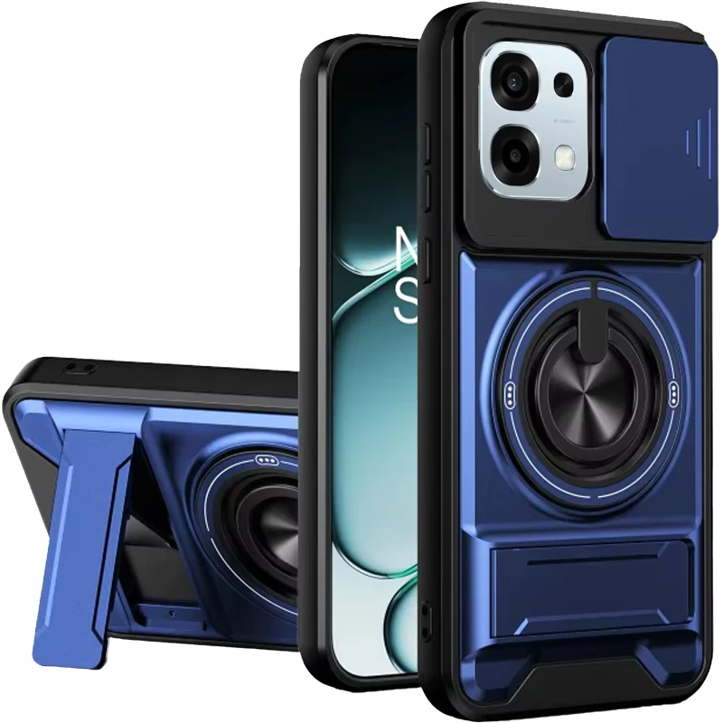 Ударостійкий чохол Camshield StandRing case для Oppo A6 Pro 4G/5G – Blue. Фото 1 з 1