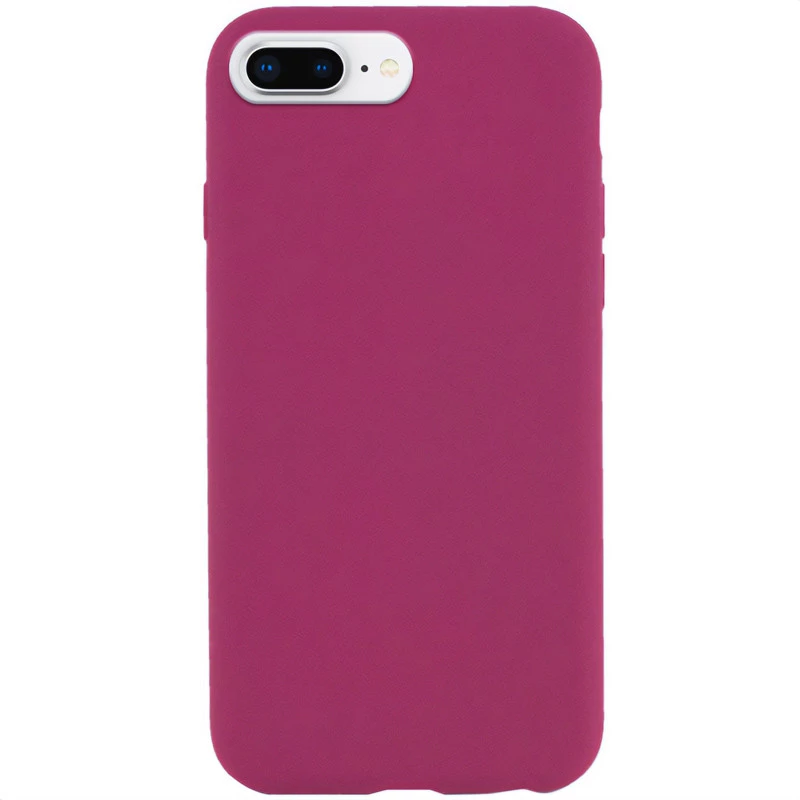 Чохол з закритим низом Silicone Case на Apple iPhone 7 plus / 8 plus – Бордовий / Maroon. Фото 1 з 1
