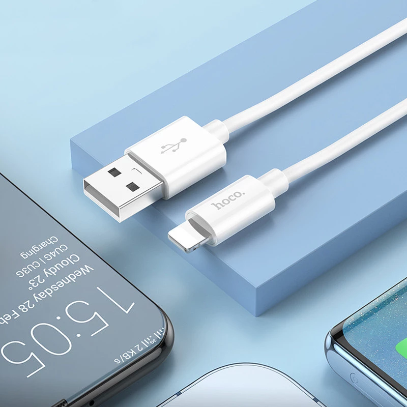 Дата кабель Hoco X87 Magic silicone USB to Lightning (1m) – White. Фото 6 з 6