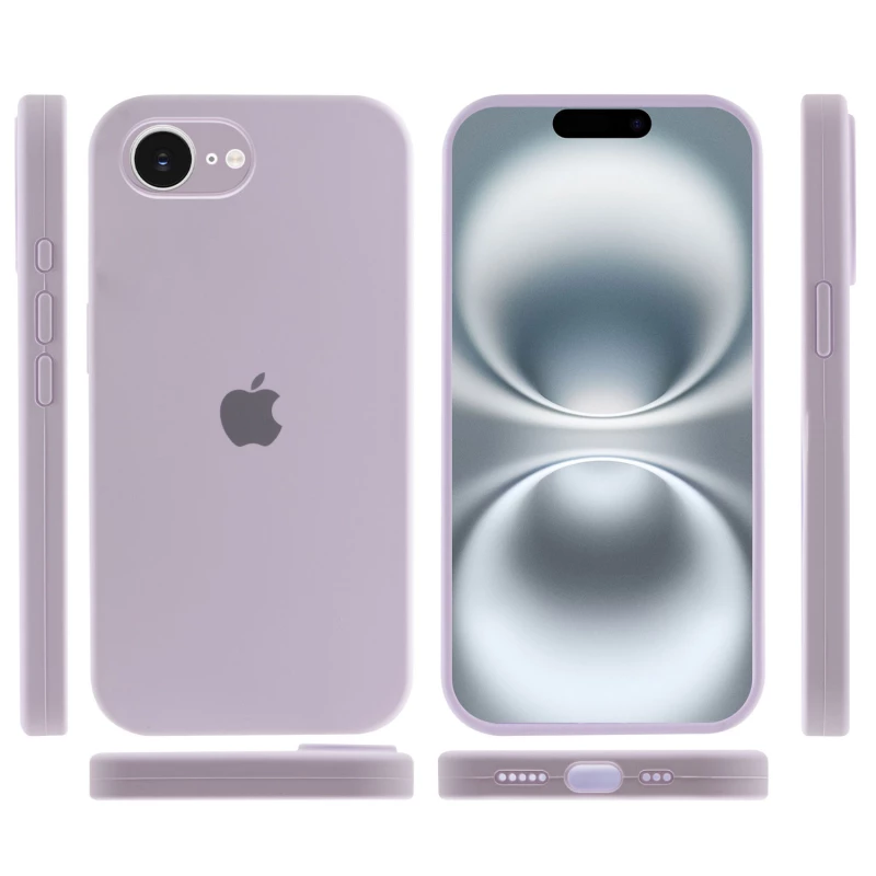 Чохол Silicone Case з закритим низом на Apple iPhone 16e (6.1") – Бузковий / Lilac. Фото 4 з 6