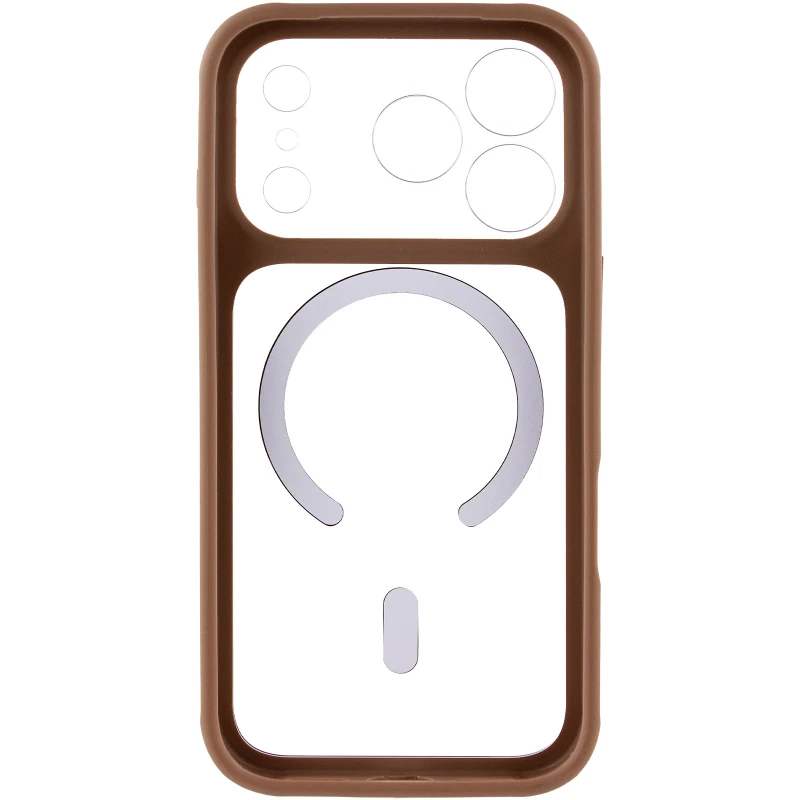 Чехол TPU+PC GETMAN Moon Clear with MagSafe для Apple iPhone 18 – Brown. Фото 3 из 5