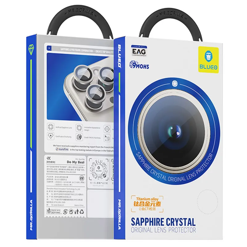 Захисне скло BlueO Sapphire на камеру для Apple iPhone 18 Pro – Блакитний / Sky Blue. Фото 2 з 2