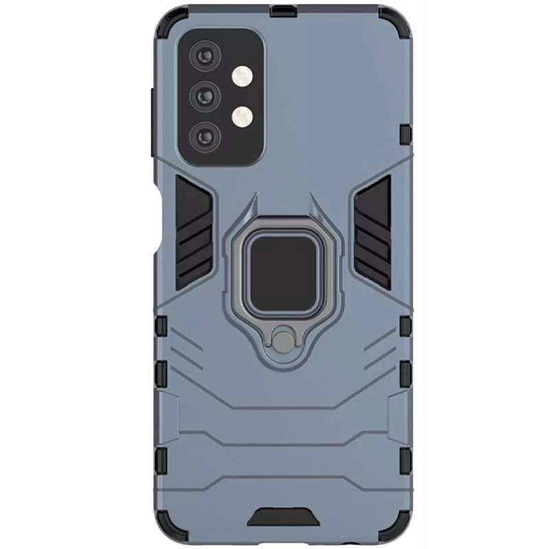 Противоударный чехол Transformer с кольцом для Samsung Galaxy A13 4G – Серый / Metal slate. Фото 2 из 2