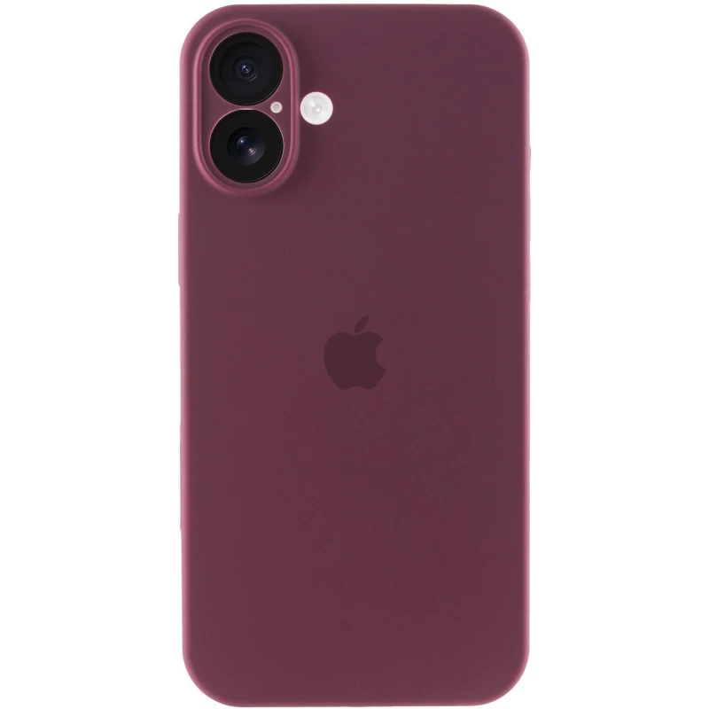 Чохол Silicone Case з захистом камери на Apple iPhone 16 Plus – Бордовий / Plum. Фото 6 з 8