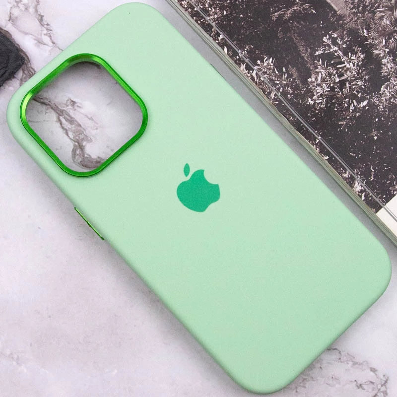 Чехол Silicone Case с металлическими кнопками для Apple iPhone 13 Pro Max (6.7") – Зеленый / Pistachio. Фото 8 из 9
