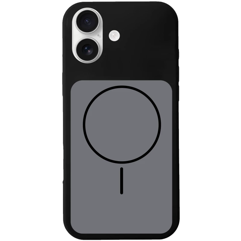 Чехол Silk Duo Color (AA) NO LOGO with Magnetic Fit для Apple iPhone 17 (6.3") – Black. Фото 2 из 4