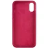 Чехол с закрытым низом Silicone Case для Apple iPhone X (5.8") – Бордовый / Maroon. Фото 3 из 3