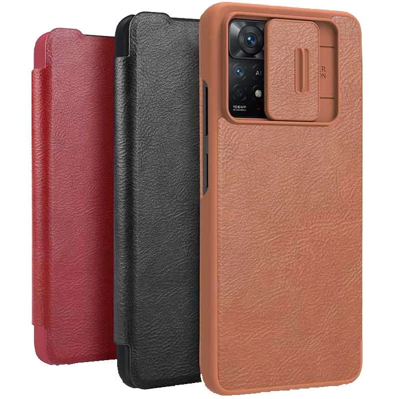 

Шкіряний чохол (книга) Nillkin Qin Pro зі шторкою для камери на Xiaomi Redmi Note 11 Pro 4G/5G