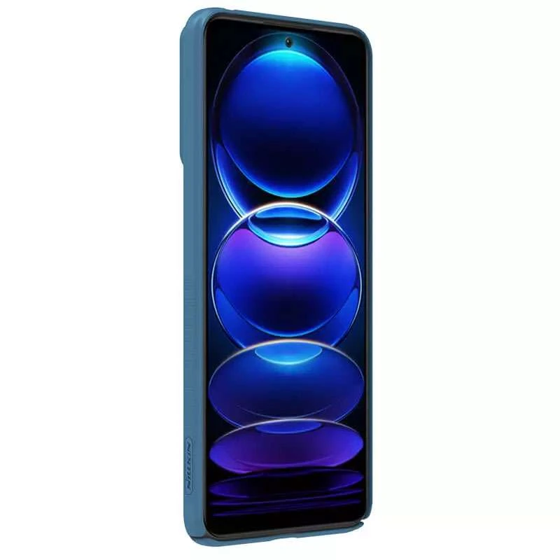Карбована накладка Nillkin зі шторкою для камери на Xiaomi Redmi Note 12 5G – Синій / Blue. Фото 4 з 5