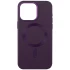 Кожаный чехол Bonbon с металлическими кнопками и MagSafe на Apple iPhone 15 (6.1") – Фиолетовый / Dark Purple. Фото 2 из 8