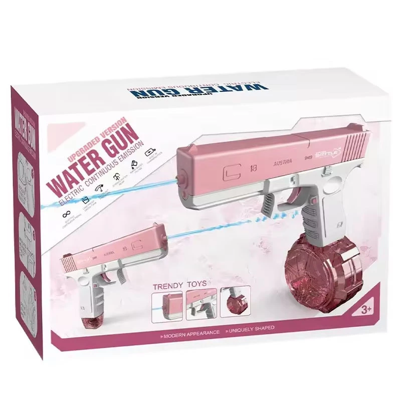 Водяний акумуляторний пістолет Glock Water Gun (250ml) with lithium battery – Pink. Фото 6 з 8