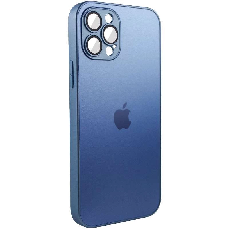 Силиконовый сапфирный чехол со стеклянной поверхностью на Apple iPhone 12 Pro (6.1") – Sierra Blue. Фото 4 из 10