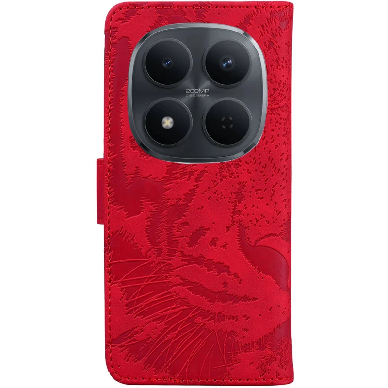 Шкіряний чохол-книжка Tiger для Xiaomi Poco M8 Pro – Red. Фото 2 з 7