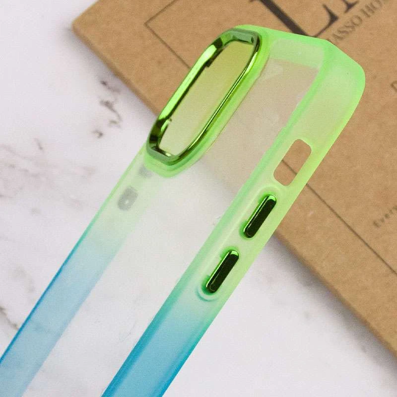 Силіконовий чохол фреш на Apple iPhone 12 Pro Max (6.7") – Бірюзовий / Лимонный. Фото 5 з 5