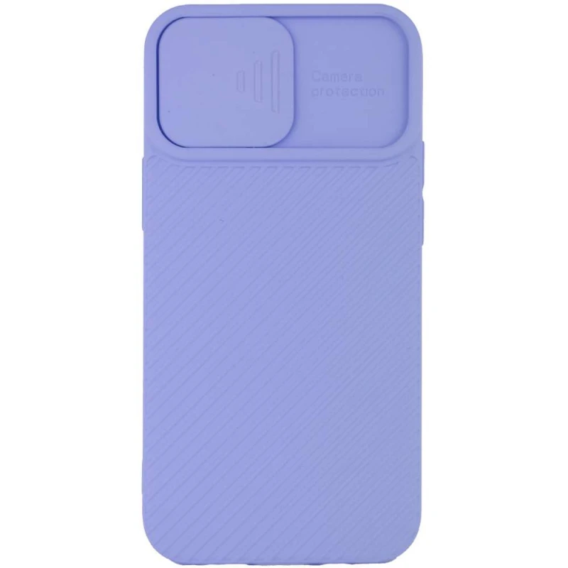 Однотонный силиконовый чехол со шторкой для камеры для Apple iPhone 12 Pro Max (6.7") – Голубой. Фото 2 из 5