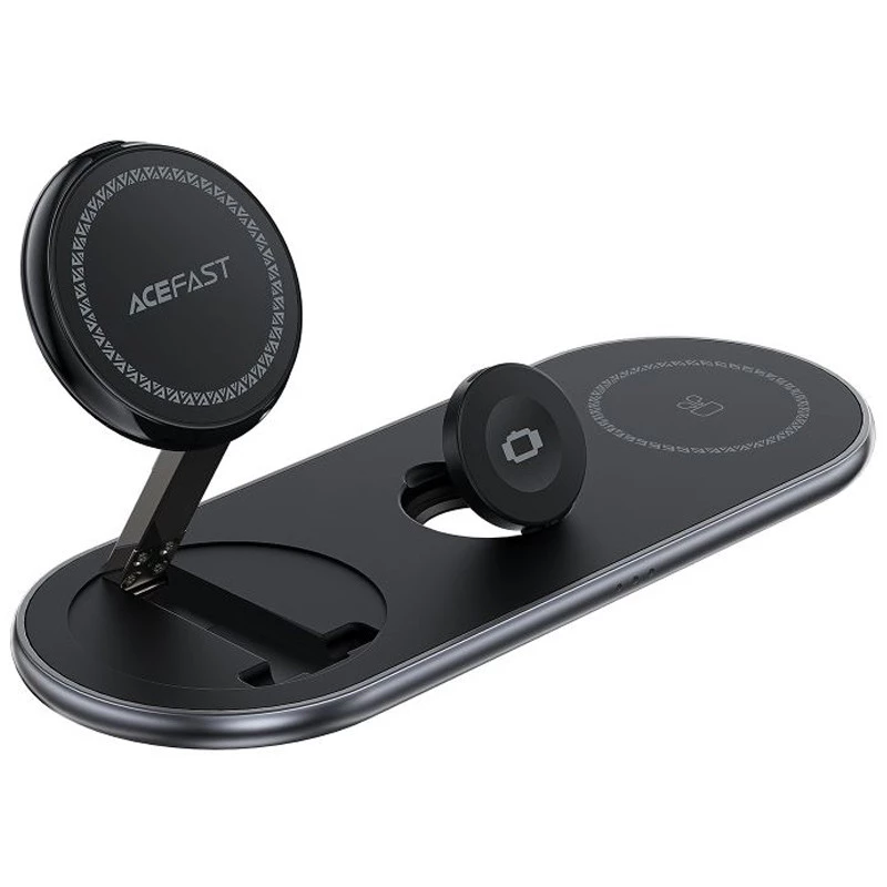 БЗП Acefast E19 Qi2 desktop 3-in-1 – Black. Фото 1 з 8