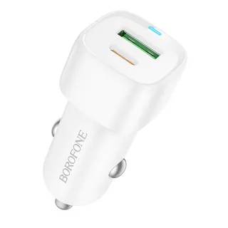 АЗП Borofone BZ34B Cloud PD20W+QC3.0 total 38W (1USB-A/1C) — White