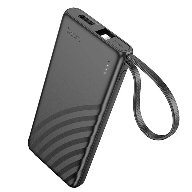 Портативне ЗП Power Bank Hoco J129 Nature (with cable Lightning) 5000 mAh – Black. Фото 2 з 5