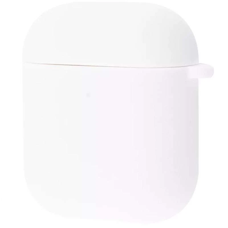 

Силіконовий футляр для навушників Airpods Slim + карабін (Білий / Luminescent White)