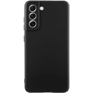 Кольоровий силіконовий чохол GETMAN із закритою камерою для Samsung Galaxy S21 — Чорний / Black