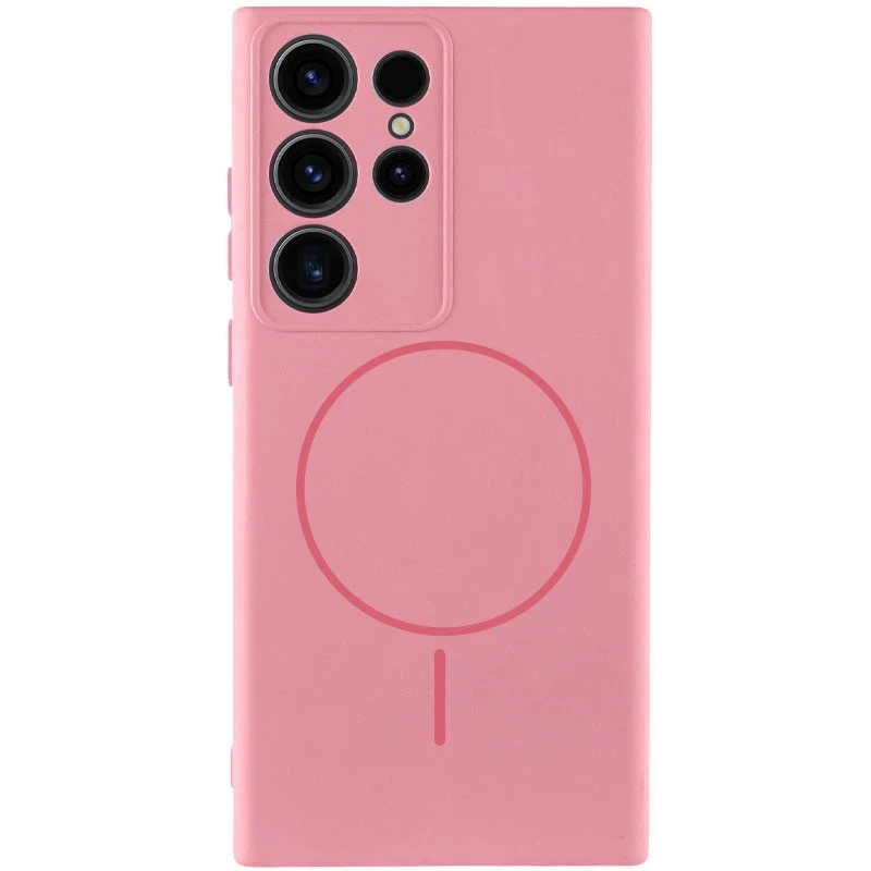 Чохол Silicone Cover Lakshmi Full Camera (AA) with Magnetic Fit для Samsung Galaxy S23 Ultra – Рожевий / Light pink. Фото 1 з 3