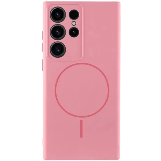 Чохол Silicone Cover Lakshmi Full Camera (AA) with Magnetic Fit для Samsung Galaxy S24 Ultra — Рожевий / Light pink