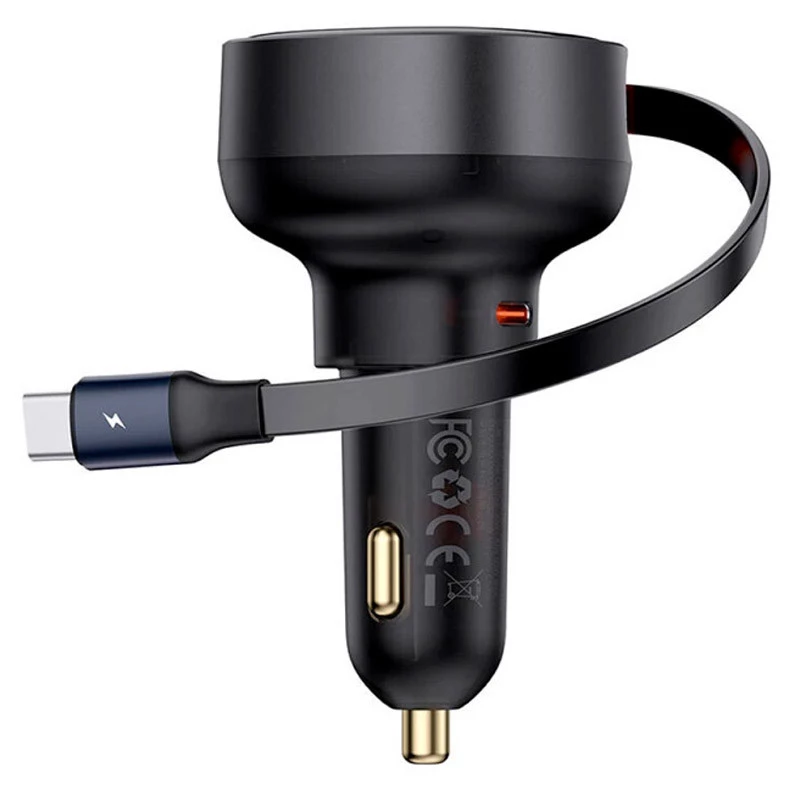 АЗП Baseus Enjoyment Pro 60W (1USB-C) + висувний кабель Type-C (C00057802111-01) фото 1 з 2