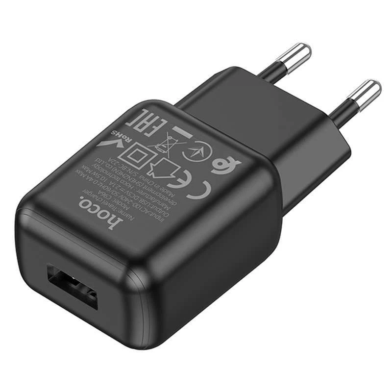 МЗП Hoco C96A (1USB/2.1A) – Black. Фото 2 з 4