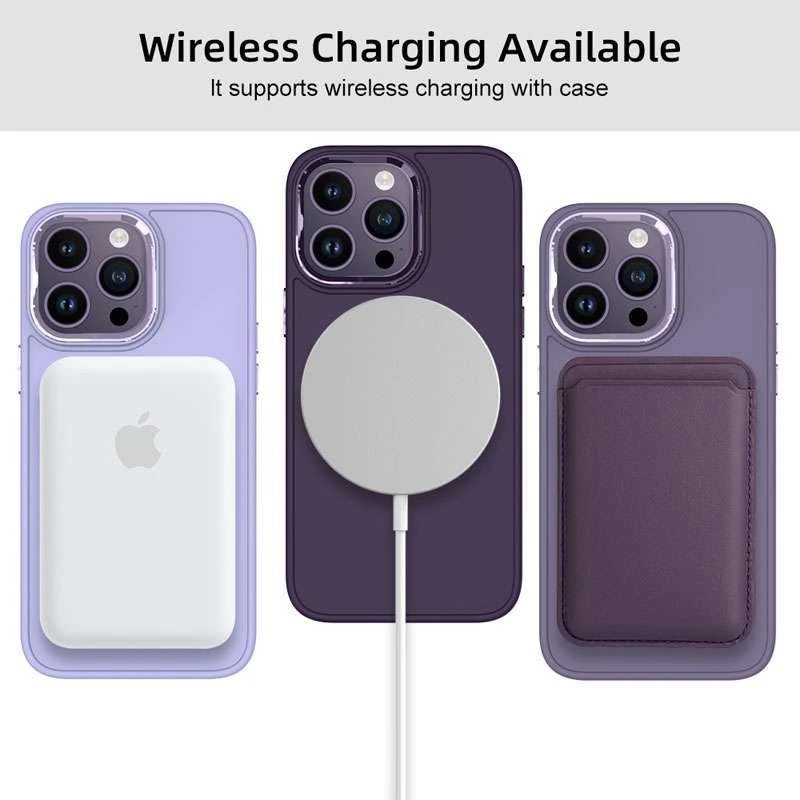 TPU чехол Bonbon с металлическими кнопками та MagSafe на Apple iPhone 12 (6.1") – Фиолетовый / Dark Purple. Фото 3 из 7
