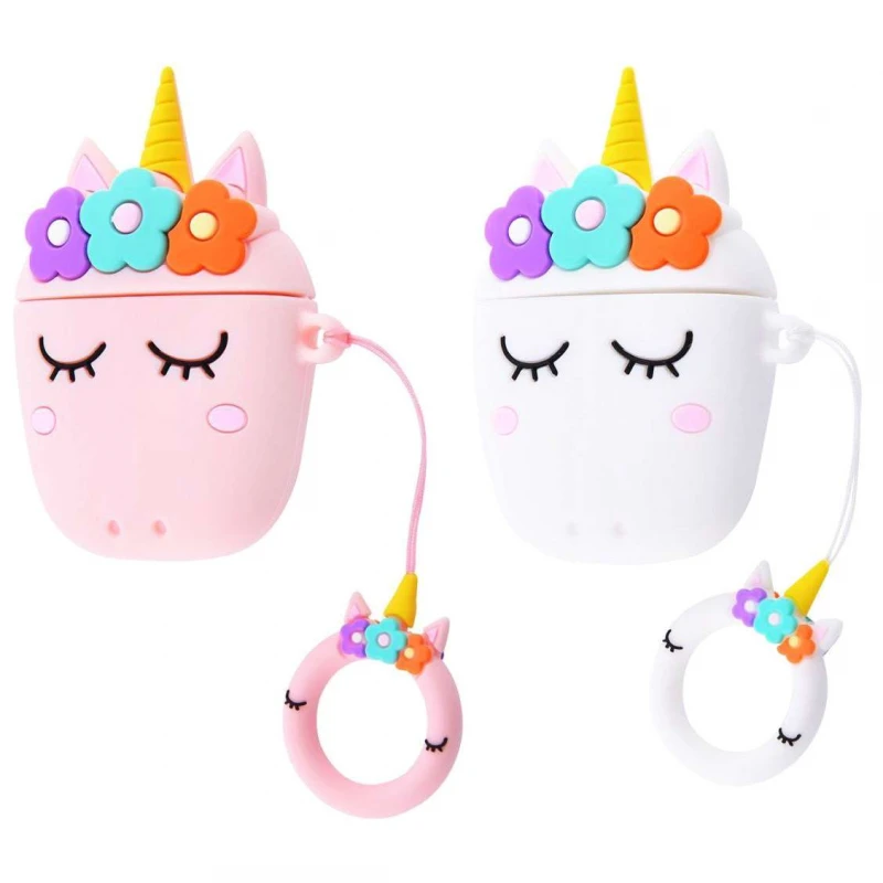 

Силіконовий футляр Sleep Unicorn series для навушників AirPods 1/2 + кільце