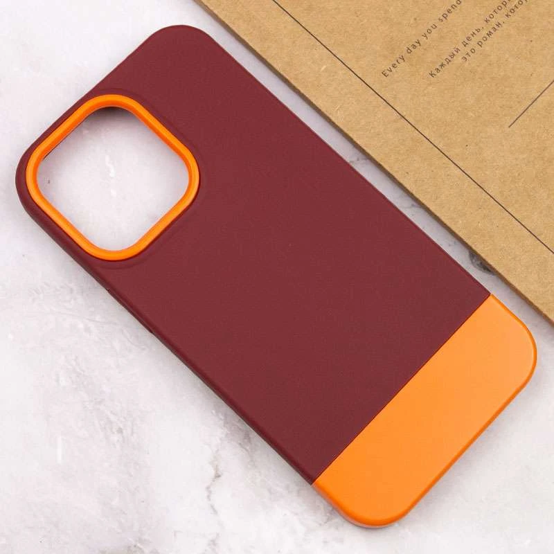 Двоколірний чохол Bichromatic на Apple iPhone 13 Pro Max (6.7") – Brown burgundy / Orange. Фото 5 з 5