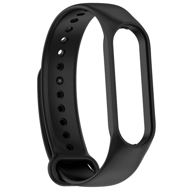 Силиконовый ремешок для Xiaomi Mi Band 7/6/5/4/3 – Черный / Black. Фото 7 из 8