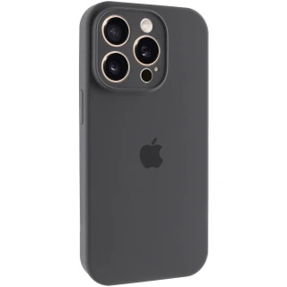 Чехол Silicone Case с защитой камеры для Apple iPhone 14 Pro (6.1") — Серый / Dark Gray