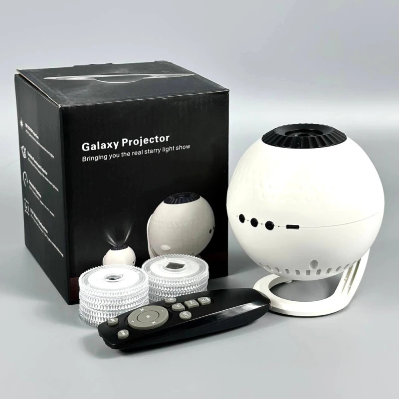 Проектор-нічник Galaxy Projector with 12 cards and Remote Control – White. Фото 6 з 6