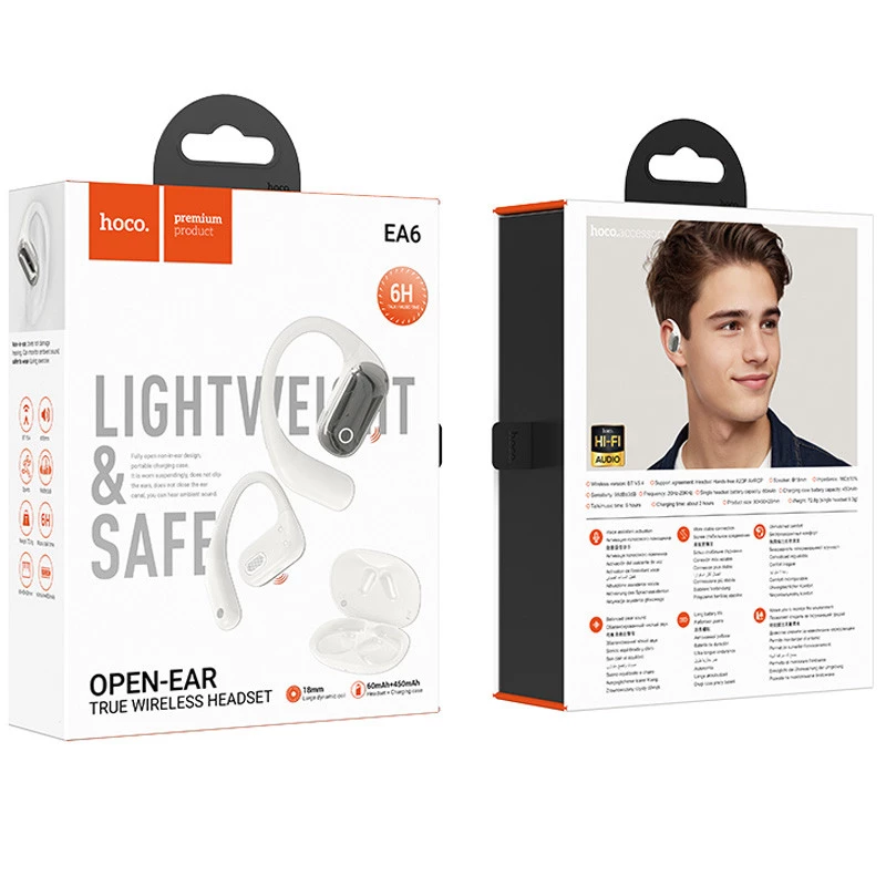 Бездротові TWS навушники Hoco EA6 Melody – Milky White. Фото 3 з 3