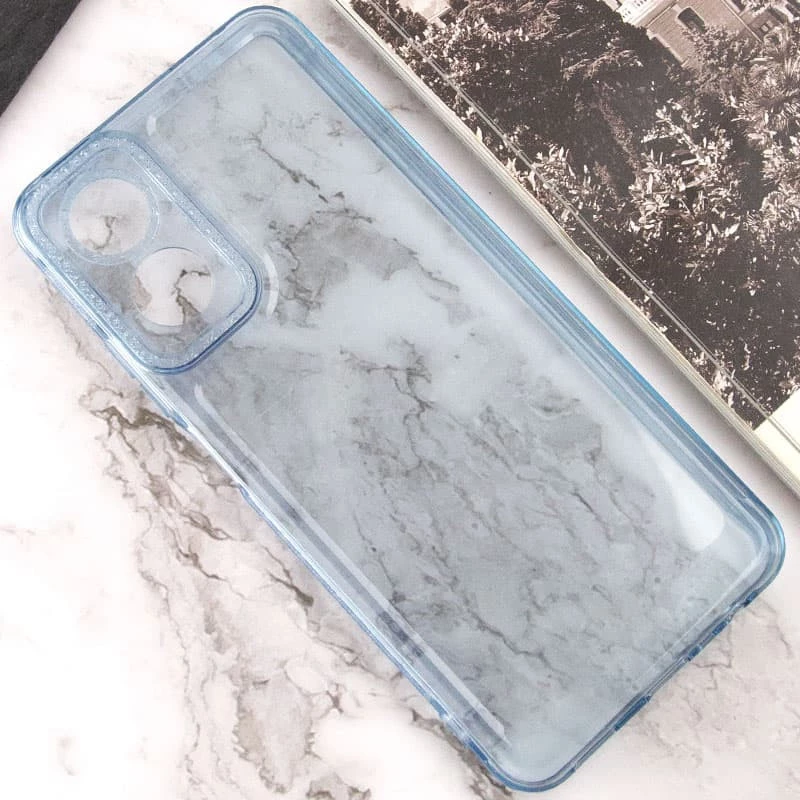 Силиконовый чехол с узором на Oppo A17 – Голубой. Фото 4 из 7