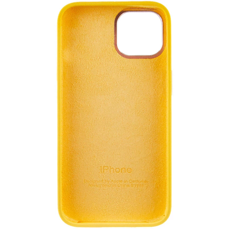 Чехол Silicone Case с металлическими кнопками для Apple iPhone 13 (6.1") – Желтый / Sunglow. Фото 5 из 9