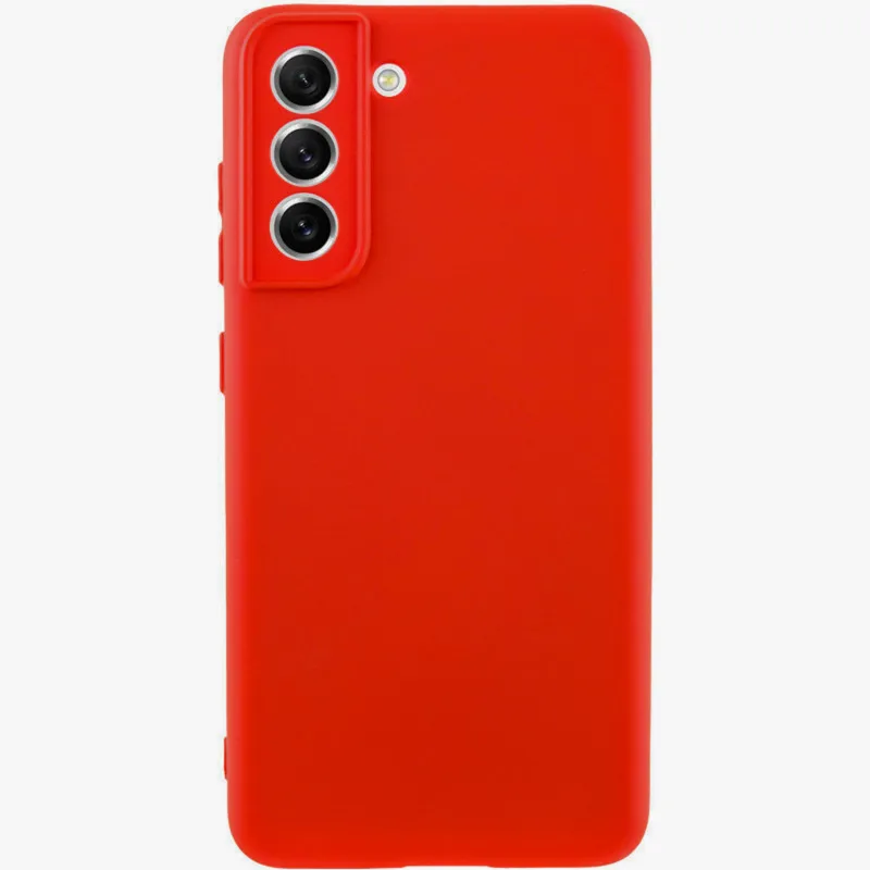 Цветной силиконовый чехол GETMAN с закрытой камерой на Samsung Galaxy S21 – Красный / Dark Red. Фото 1 из 1