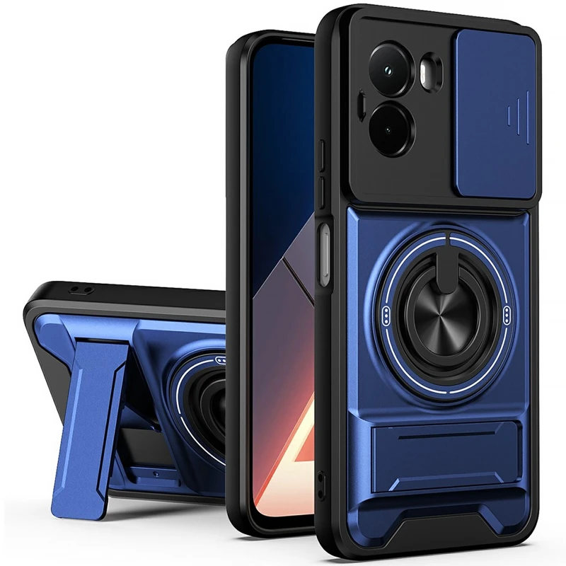 Ударостійкий чохол Camshield StandRing case для Oppo A6x – Blue. Фото 1 з 1