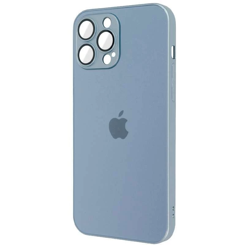 Силиконовый сапфирный чехол со стеклянной поверхностью на Apple iPhone 12 Pro (6.1") – Sierra Blue. Фото 5 из 10